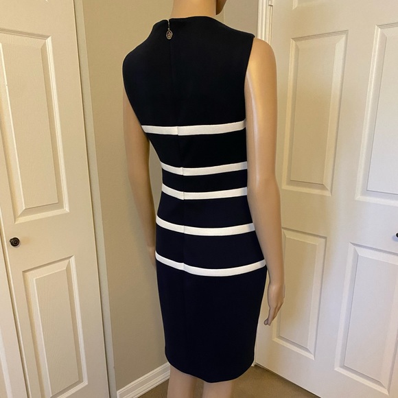 NWOT Tommy Hilfiger Navy Fitted Dress - Picture 2 of 12
